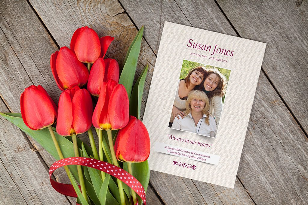 Sample design for Textured Paper Funeral Order of Service